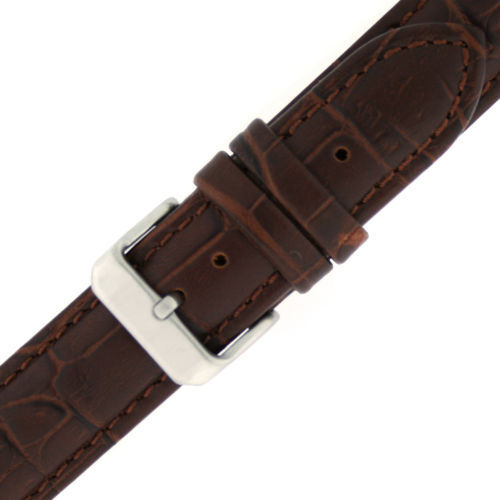 Extra langes Uhrenarmband dunkelbraun Echtlederarmband Alligatormaserung BND1485 - Bild 3 von 4
