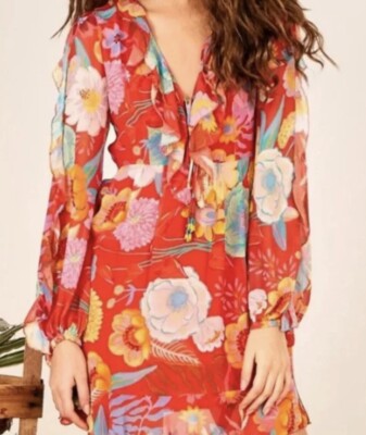 chinese dress ladies Farm Rio Watercolor Floral Blue Maxi Dress, Watercolor Floral Blue / L