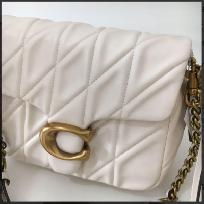 COACH CW629 Times Square Tabby Shoulder Bag 20 Quilted White