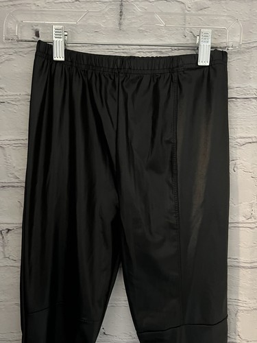 Unbranded Solid Black Faux Leather Leggings Lightweight EUC Girl's Size M/L - Picture 2 of 7