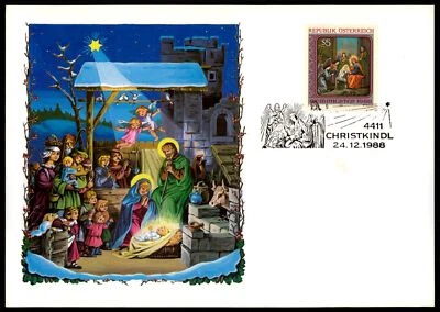 ÖSTERREICH SONDERKARTE 1988 WEIHNACHTEN CHRISTKINDL SOS KINDERDÖRFER ub13 - Bild 1 von 2