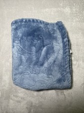 SL Home Fashions Baby Blanket Blue Dinosaurs Embossed Soft Plush Lovey 30x40"