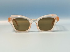 VINTAGE 40s CLEAR ACETATE RECTANGULAR SUNGLASSES MADE IN GERMANY 792