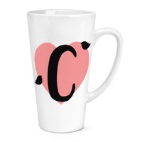 C Herz Alphabet 483Ml Groß Latte Becher Tasse - Valentinstag Freundin