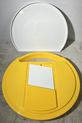 Tupperware Vintage Cheese Slicer 1853-1 Yellow Grater Shredder With Lid