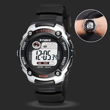 Boy Girl LED Digital Watches Children Watch Plastic Alarm Watch Kids Gift SYNOKE