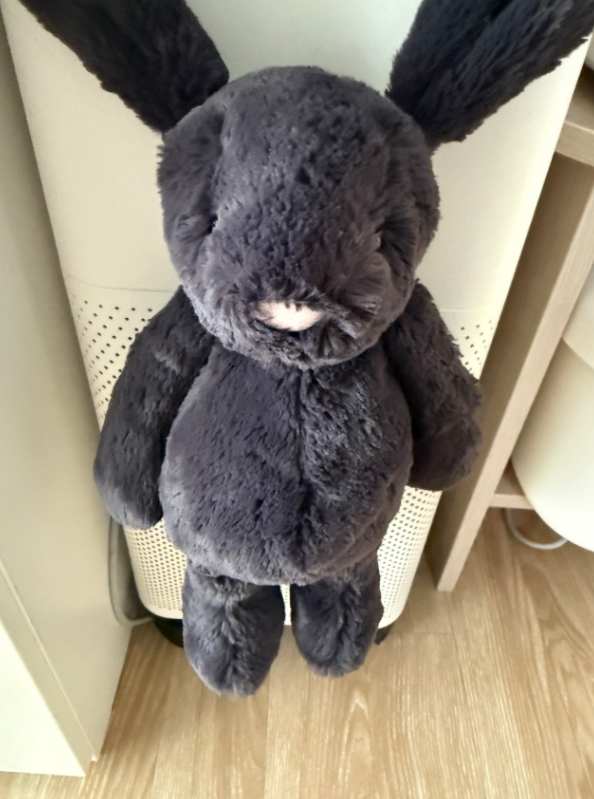  Medium Bashful Inky Bunny 黒 うさぎ Bashful Inky Bunny Bag Charm - Official Jellycat