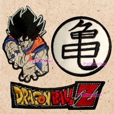 Lot Of 3 Dragon Ball Z Patches Logo Goku Master Roshi Turtle Symbol Vegeta Ebay