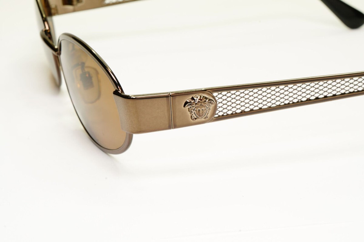 Gianni Versace 1996 Vintage Metal Mesh Brown Medusa Sunglasses MOD