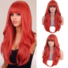 Ladies 26in Long Curly Full Wavy Wigs With Bangs Cosplay Party Costume Hair Wig