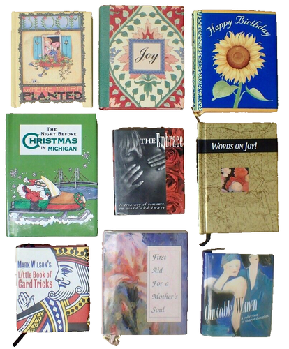 (9) vtg Miniature Small Hardcover Books Poetry Card Tricks Quotable Women etc
