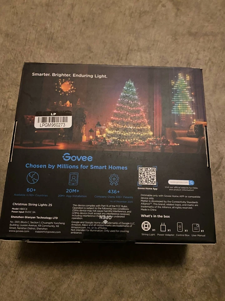 Cadena de luces de Navidad Govee RGBICW Tech AI iluminación exterior clasificación verde 65,6 pies Foto 4 de 4