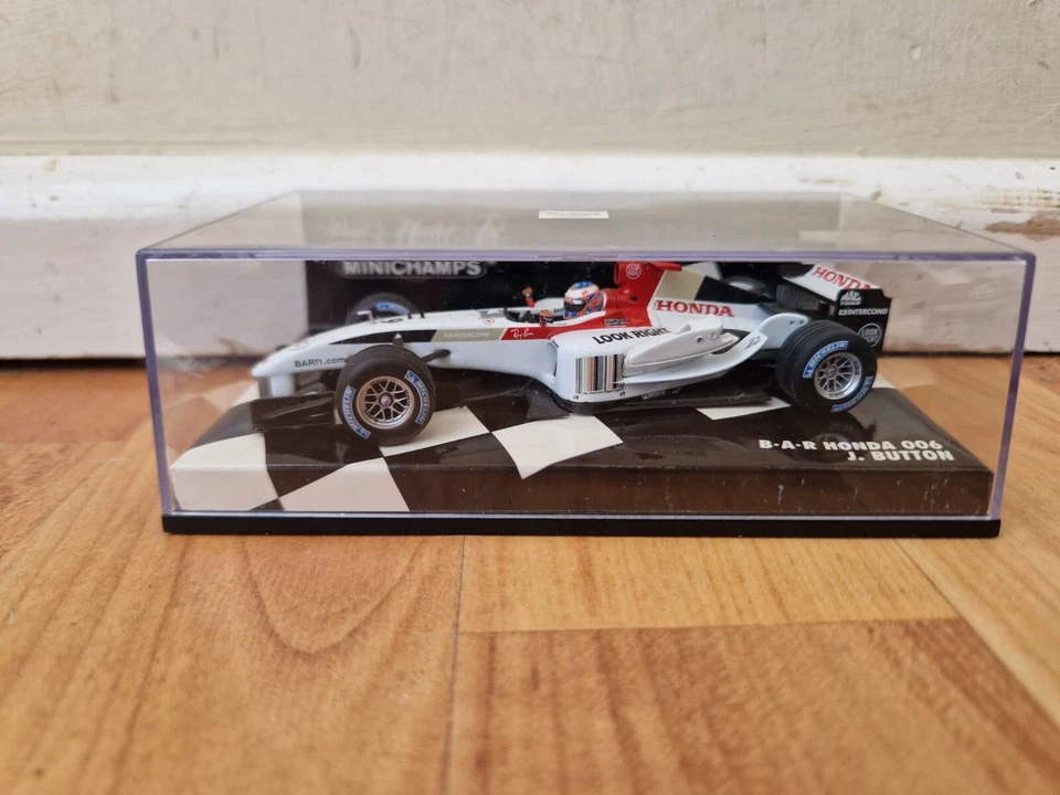 MINICHAMPS 1/43 BAR Honda 006 Jenson Button Pressofuso F1 Auto - Immagine 2 di 3