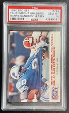 1990 Pro Set Felix Wright Grabbing Barry Sanders Jersey #784 PSA 10 Gem 💎 Mint