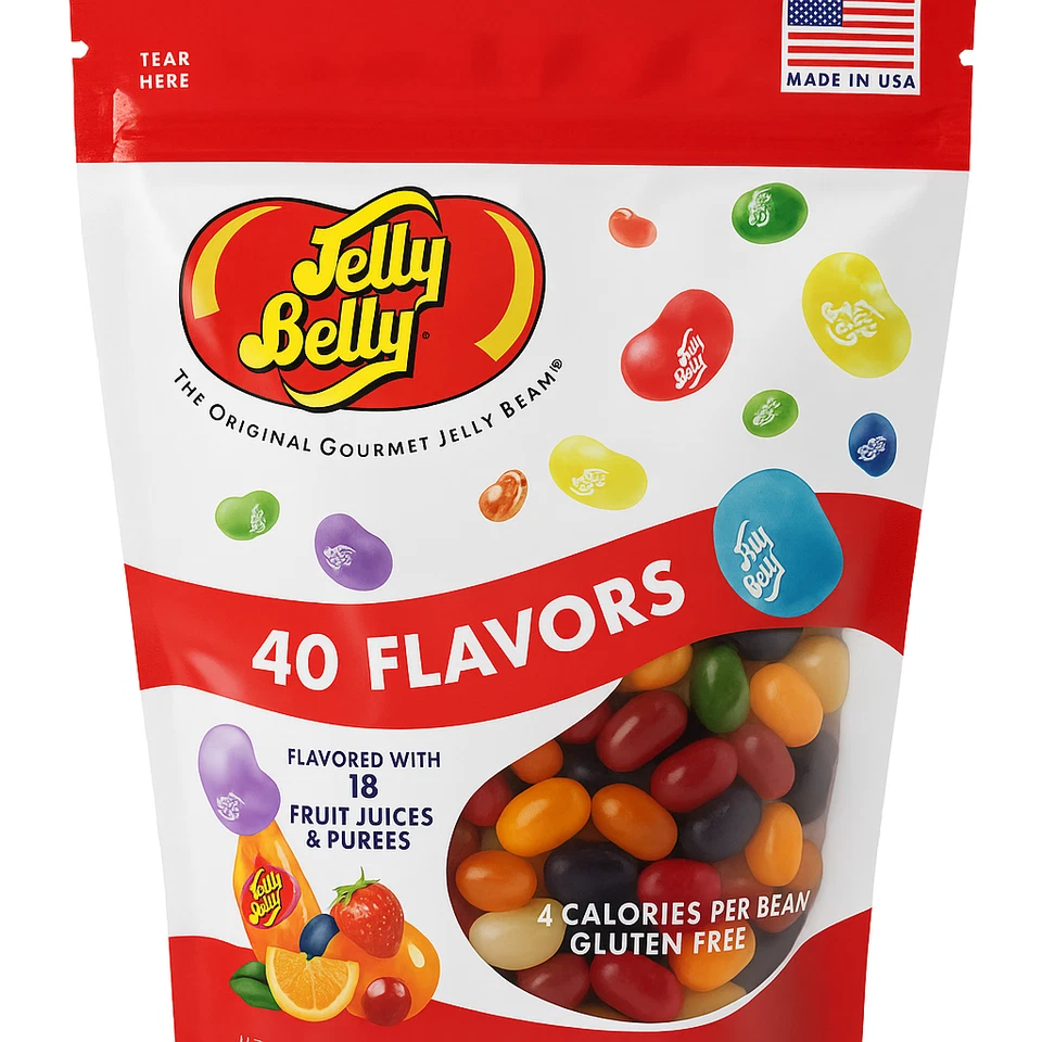 Original Jelly Belly Beans 40 Flavors Fat Free Food 8.25 oz Bag (233g) mini pack - Image 4 of 4