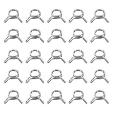25Pcs 5.5mm ID 5.5-6.8mm OD Double Wire Spring Hose Clamp Spring Clips Clamps