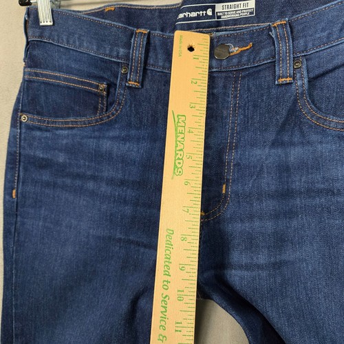 Carhartt Force Mens Jeans 33x32 Straight Tapered Dark Wash stretch BD4845-M - 第 9/12 張圖片