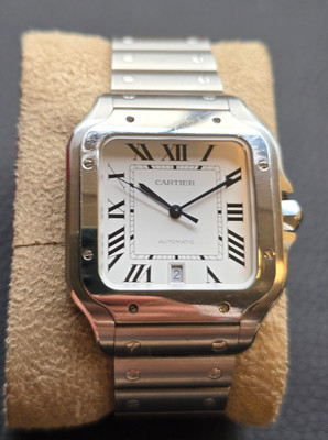 Cartier Santos St. Stahl Datum Uhr Ref. 4072