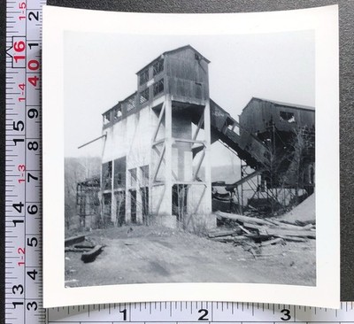 Coal Mining Building Architecture Chutes Elevated Old BW Photo Snapshot #1