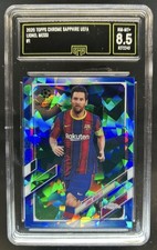 2020 Topps Chrome Sapphire UEFA Lionel Messi #1 Barcelona GMA 8.5