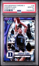 2024 BOWMAN CHROME UNIVERSITY PURPLE LAVA #16 COOPER FLAGG PSA 10