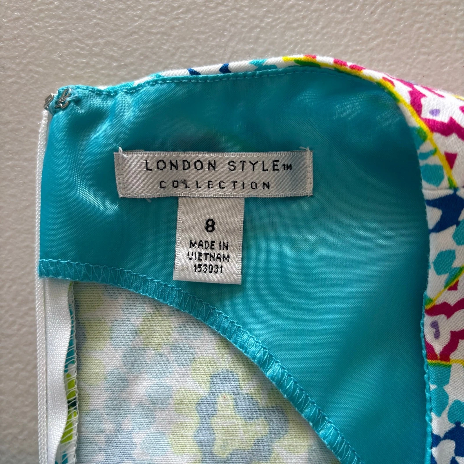 VETEMENTS Abito smanicato stile londinese donna taglia 8 multicolore elasticizzato floreale paisley