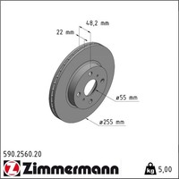 2X Zimmermann 590.2560.20 Bremsscheibe FüR Toyota Corolla E10 E11