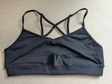 Alo Sports Bra Medium Strappy Goddess Front Mesh Panel Criss Cross Back