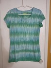 Earth Yoga womens XL  tie dye short sleeve shirt Green Blue