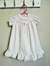 Vintage Alexis Pink Rosebud Dress Long Baby Gown 3 Month Lace Eyelet Slip