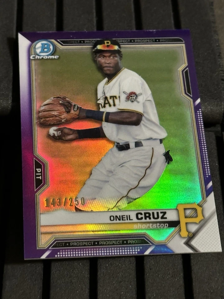 2021 Bowman - Chrome Prospects Oneil Cruz #BCP-24 Purple Refractor /250 (RC) - Image 3 of 4