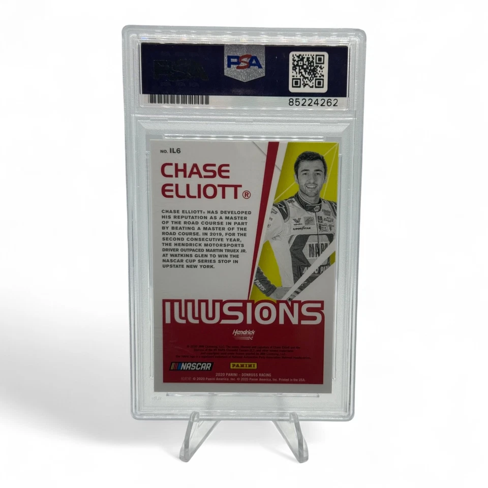 2020 Donruss Optic Illusions Chase Elliott PSA automático autêntico - Imagem 2 de 2