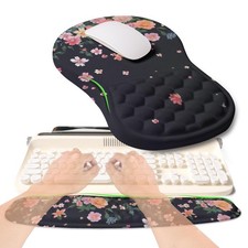2in1 Ergonomic Keyboard Wrist Rest Massage Mouse Pad Memory Foam Set