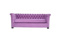 Chesterfield Couch Polster Textil Couchen Dreisitzer Sofa Lila Samt Wohnzimmer