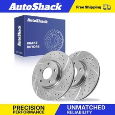 Front Drilled Slotted Brake Rotors For 2007-2013 Mazda 3