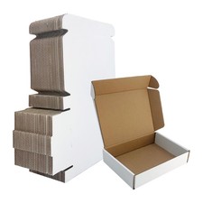 7x5x1.5 inch White Shipping Boxes 50 Pack, Small Corrugated Cardboard Mailer Box