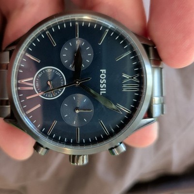 Fossil Fenmore Midsize Chronograph Blue Grey BQ2401 Men's Watch