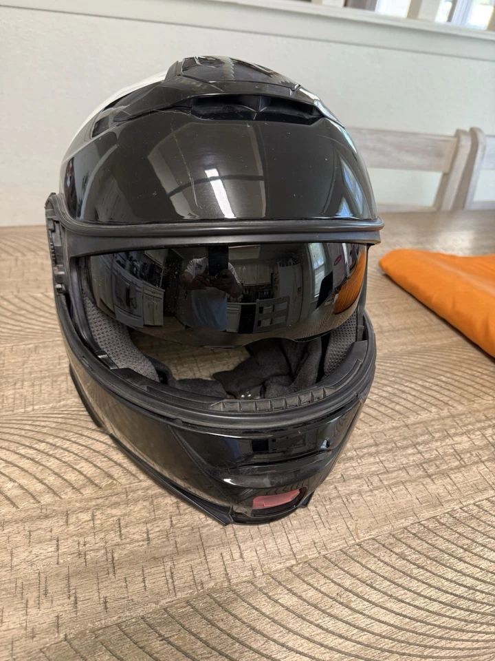 Casco Modular Moto Policía SHOEI NEOTEC II Negro Blanco Grande Foto 2 de 4