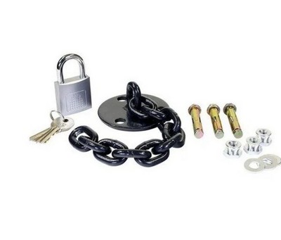 LocknCharge Lock Down Sicherheitsset mit Ketten & Schrauben für Transportwagen - schwarz 