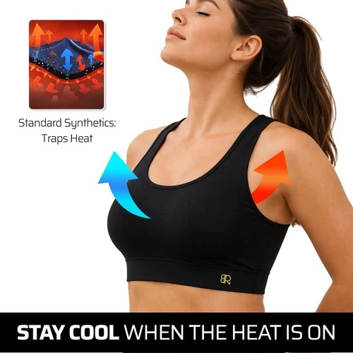 Eirica Women's Ladies Sports Bra Lenzing Micro Modal Non Wired High Yoga Pack 2 - Picture 7 of 48