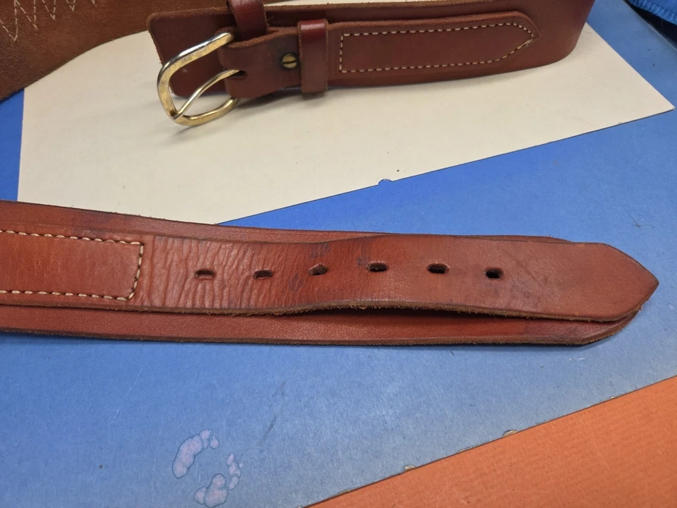 Cinturón triple K cartucho AMMO 740-XL-C 38 calibre 25 bucles cuero marrón EE. UU. TW Foto 2 de 4