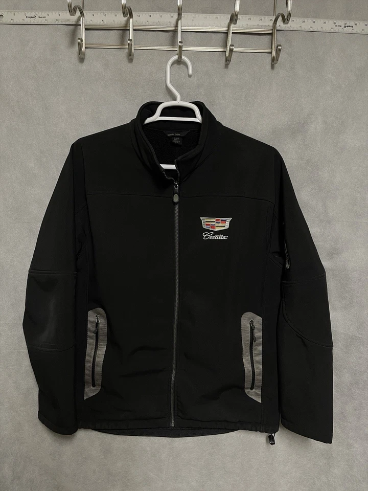 Cadillac Jacket Men L Black Gray Zip Fleece Lined Car Dealer Employee Softshell - Image 2 of 4