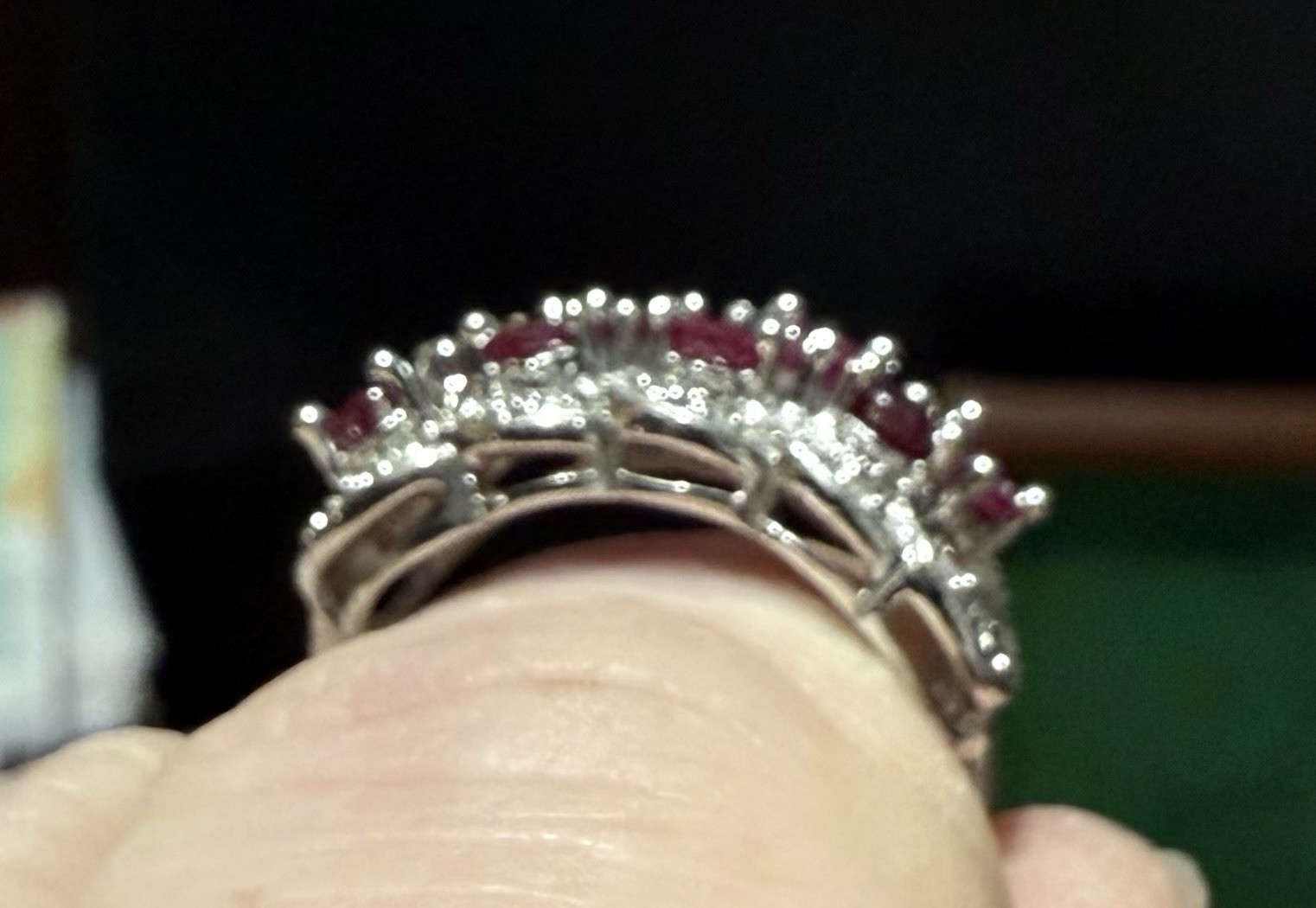 Sterling Silver 925 Pear Shape Ruby Red Gemstone … - image 2