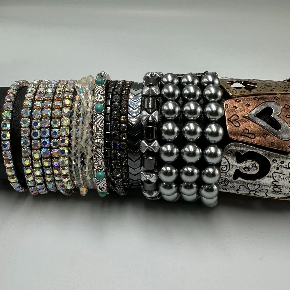 Lote Pulsera Elástica Colorida Gruesa Declaración Elegante Boho Bisutería Foto 4 de 4