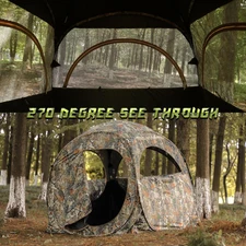 Lightweight 1-2 Person Pop-Up Hunting Blind with Carrying Bag for All Game