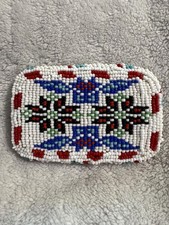 Vintage Native American Beaded Belt Buckle Handmade Glass Seed Beads 4.5