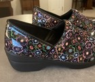 Leather SAVVY Colorful Floral Size 7.5 Clogs Shoes 1" Heel Slip Resistant — photo 5