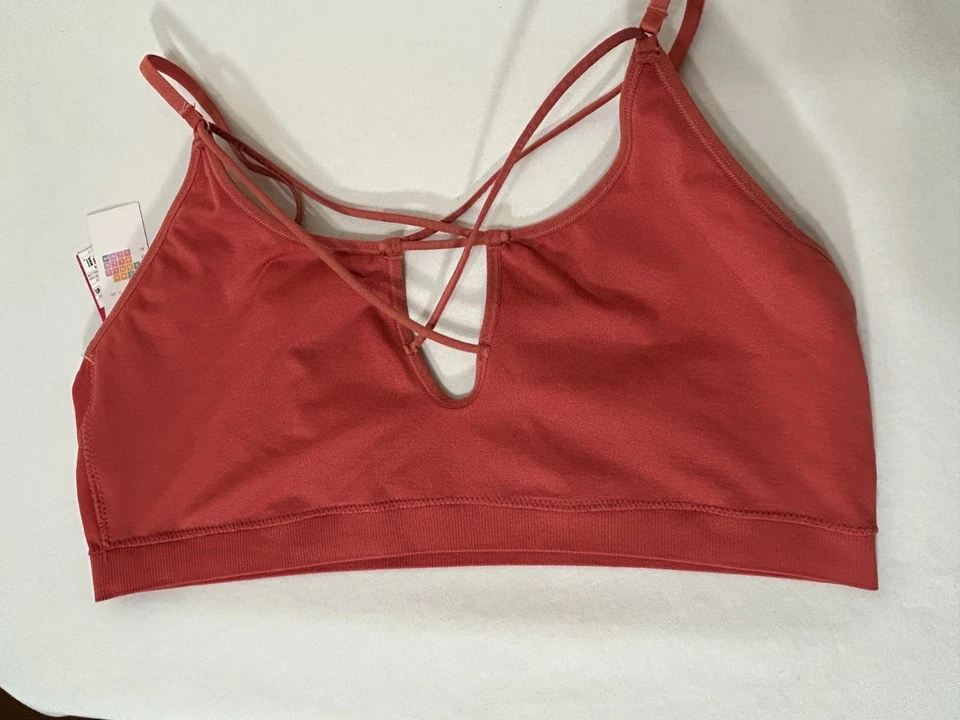 Sujetador delantero Juniors Xhilaration Bralette XL inalámbrico ojo de cerradura celosía Spiceberry Foto 4 de 4