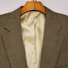 Stafford Vintage Sport Coat Me's 42L Classic Fit Wool Houndstooth Two Button