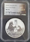 2026P Australia Lunar "Year of the Horse" - 1 oz .9999 Fine Silver - NGC MS70